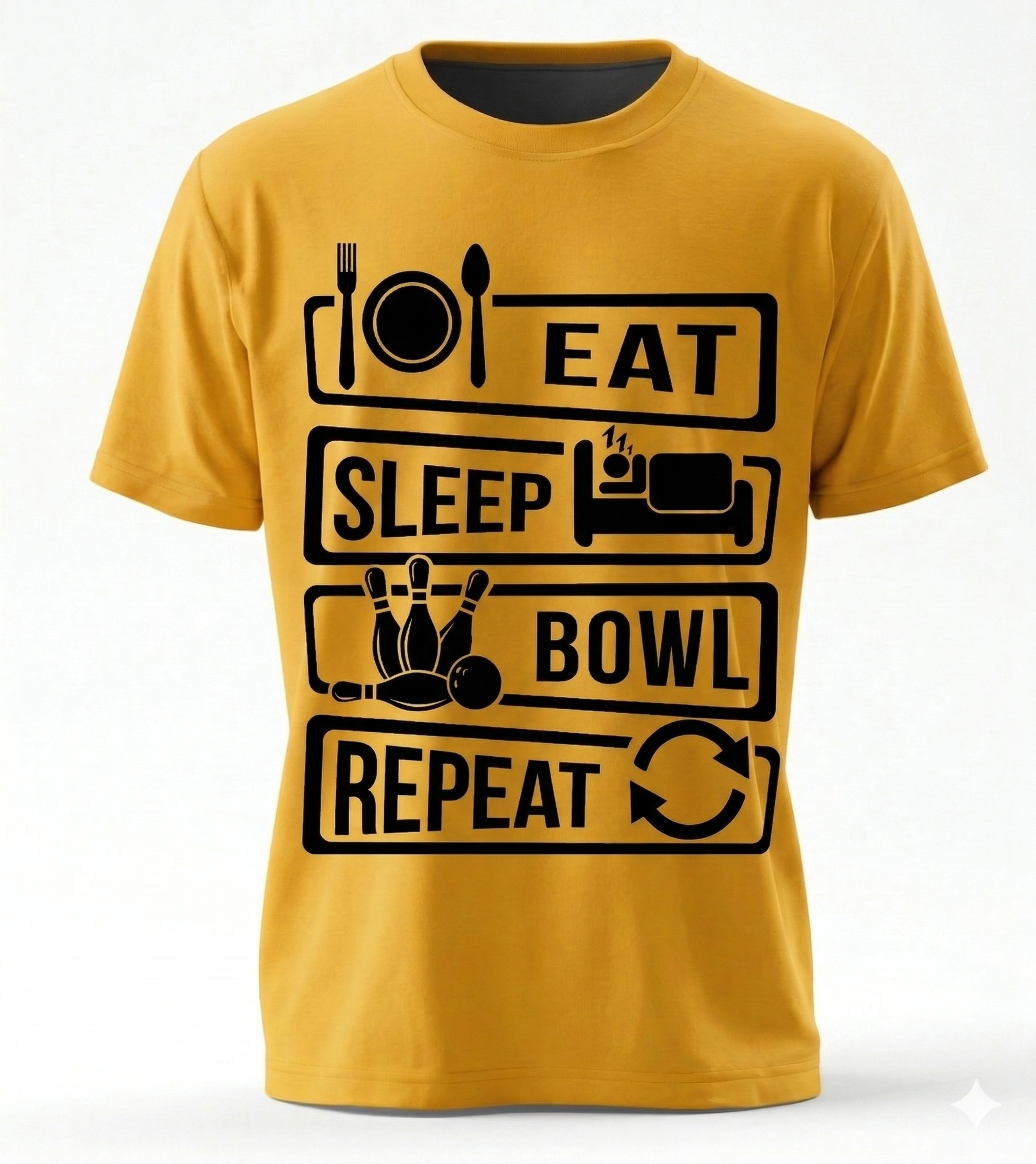Eat Sleep Bowl Repeat | Premium Graphic Bowling T-Shirt