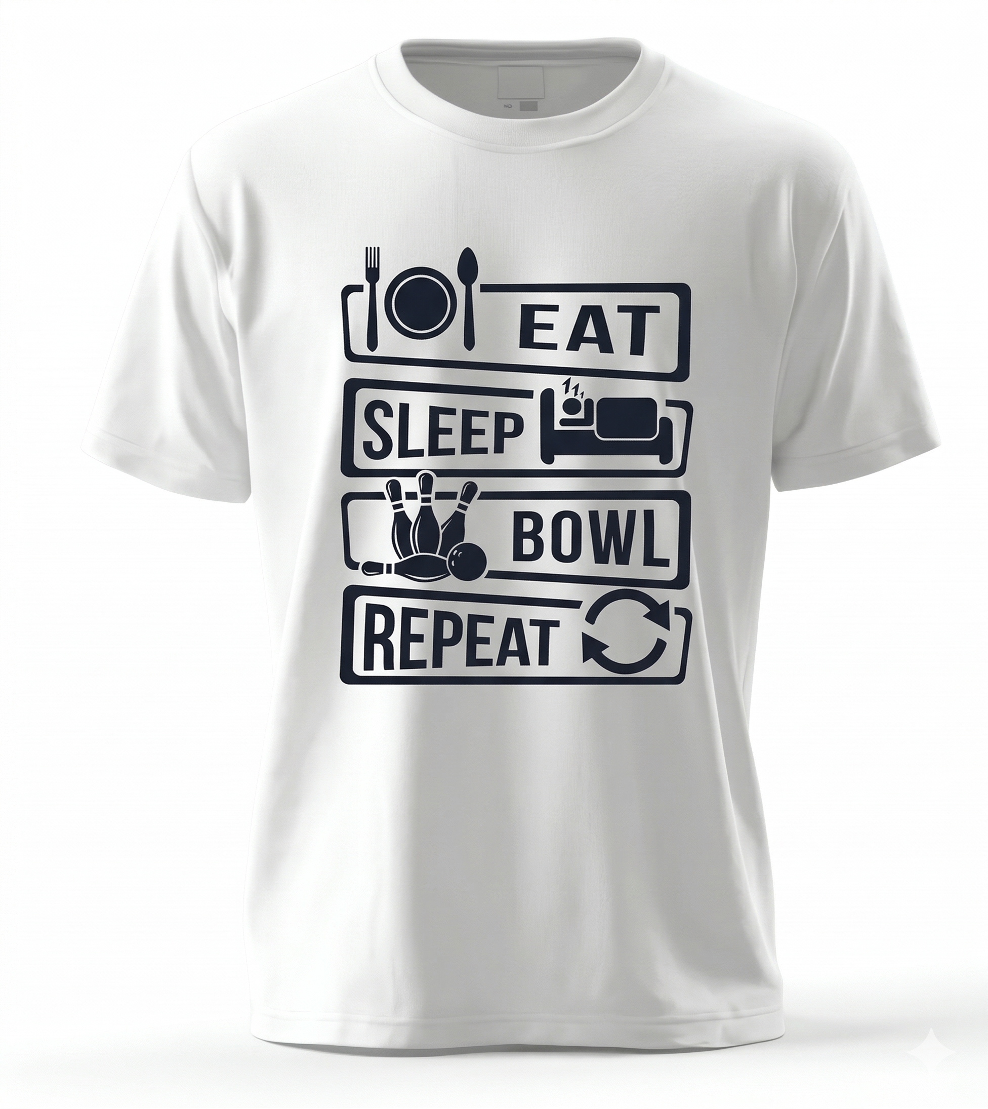 Eat Sleep Bowl Repeat | Premium Graphic Bowling T-Shirt