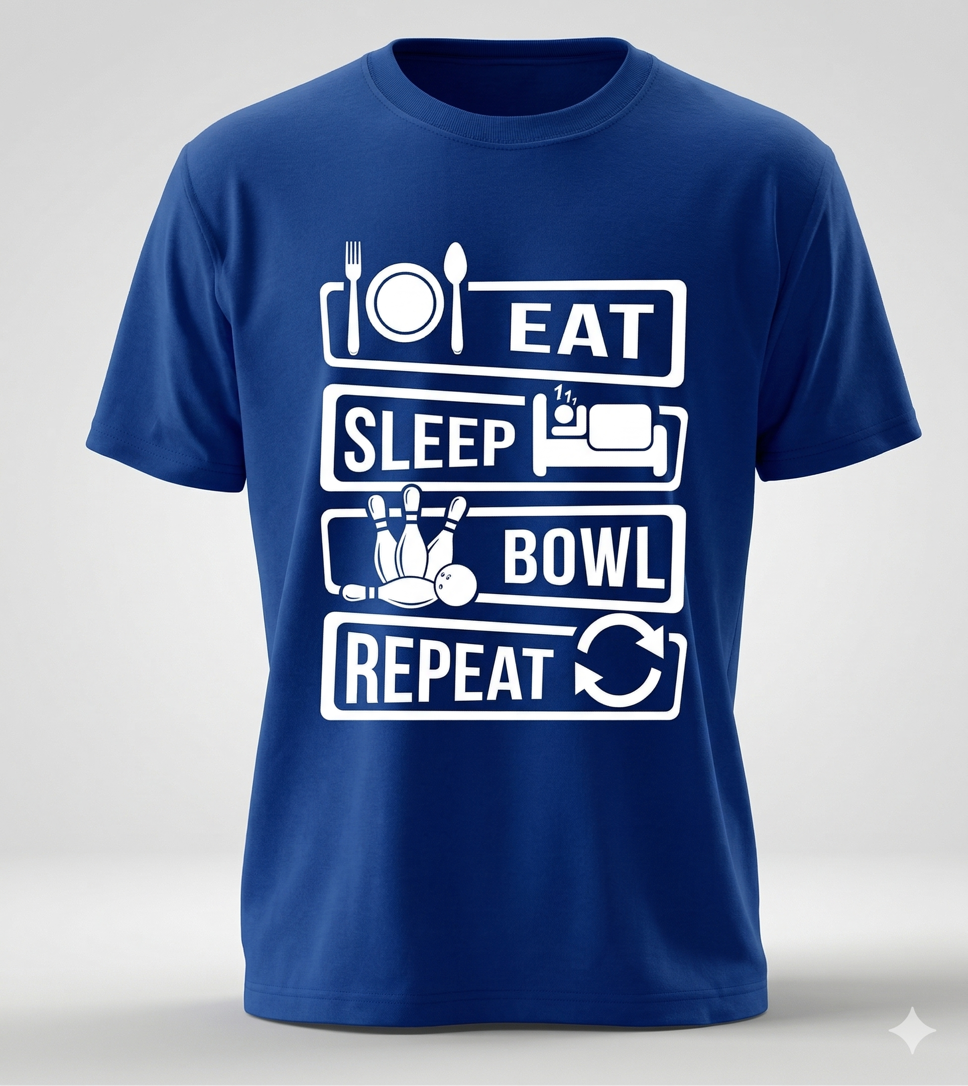 Eat Sleep Bowl Repeat | Premium Graphic Bowling T-Shirt