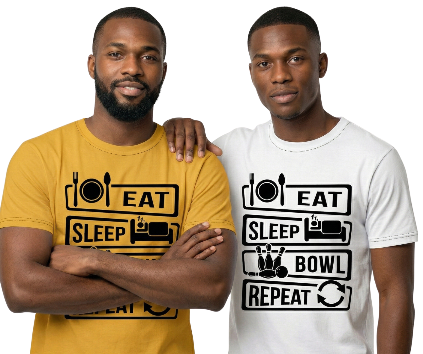 Eat Sleep Bowl Repeat | Premium Graphic Bowling T-Shirt